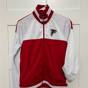 NFL Red and White Bomber Jacket with Falcons Logo